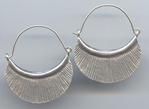 Thai Karen Hill Tribe Silver Grand Fan Earring ER157 