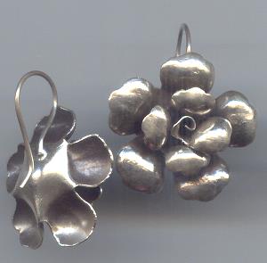 Thai Karen Hill Tribe Silver Grand Rose Earring ER162 
