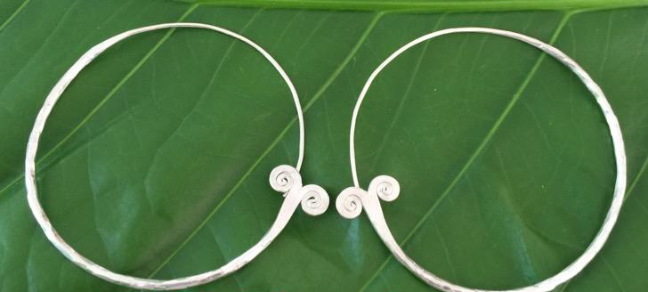 THAI KAREN HILL TRIBE SILVER EARRING ER339 