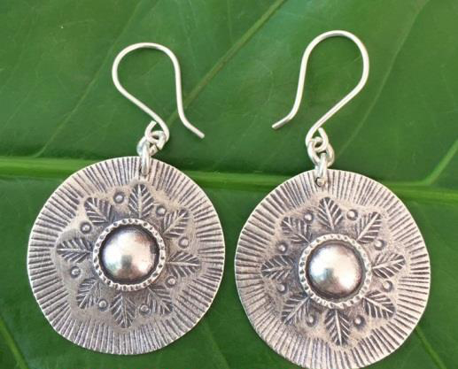 THAI KAREN HILL TRIBE SILVER EARRING ER414 