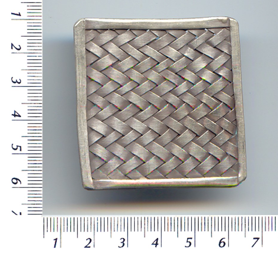 Thai Karen Hill Tribe Silver Woven Square Pendant NL062