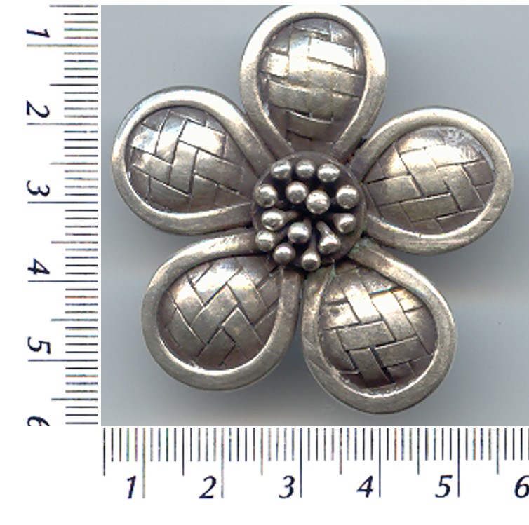 Thai Karen Hill Tribe Silver Woven Flower Pendant NL097