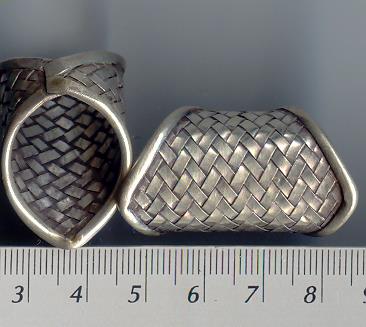 THAI KAREN HILL TRIBE SILVER OVAL WOVEN RING RR022 
